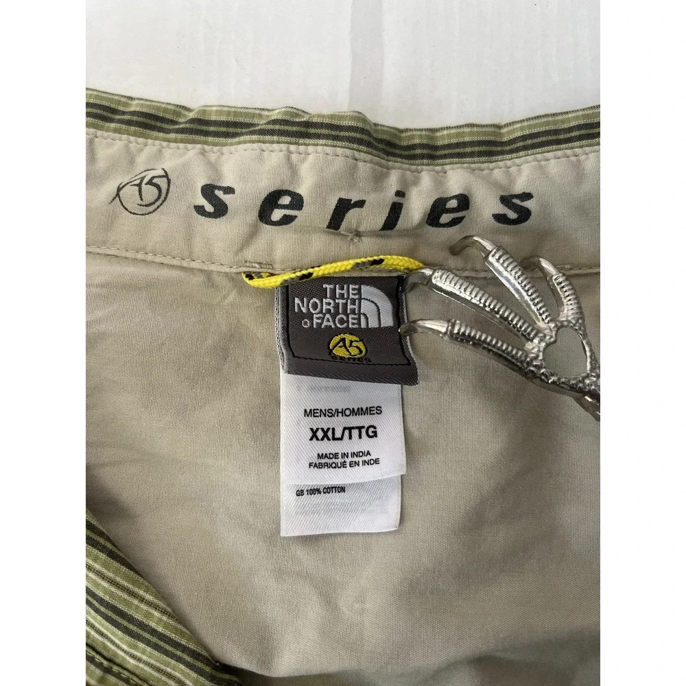 The North Face Shirt Mens 2XL Green Stripe Short Sleeve Button Up A5 Series - Picture 8 of 10